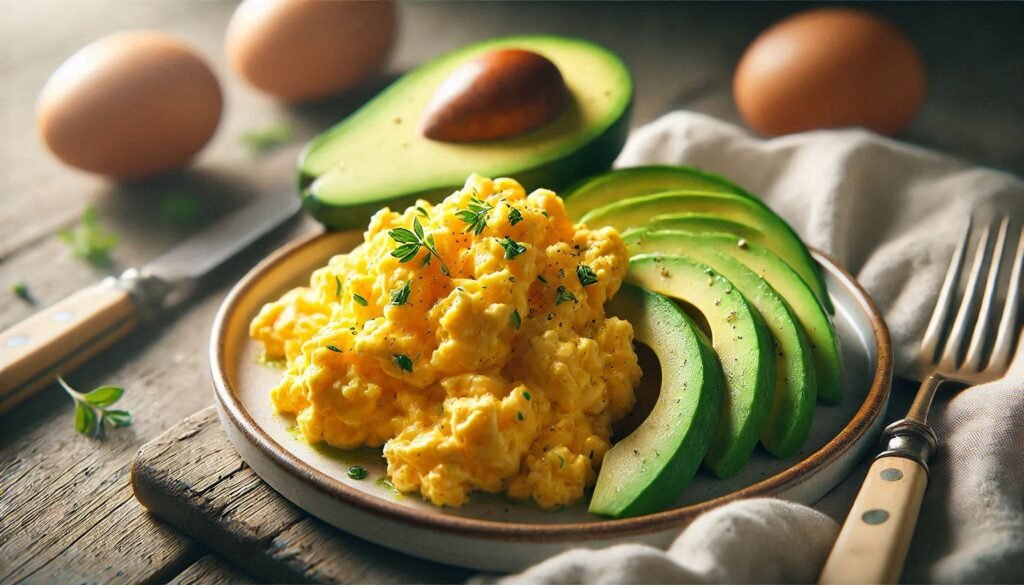 Huevos Revueltos con Aguacate