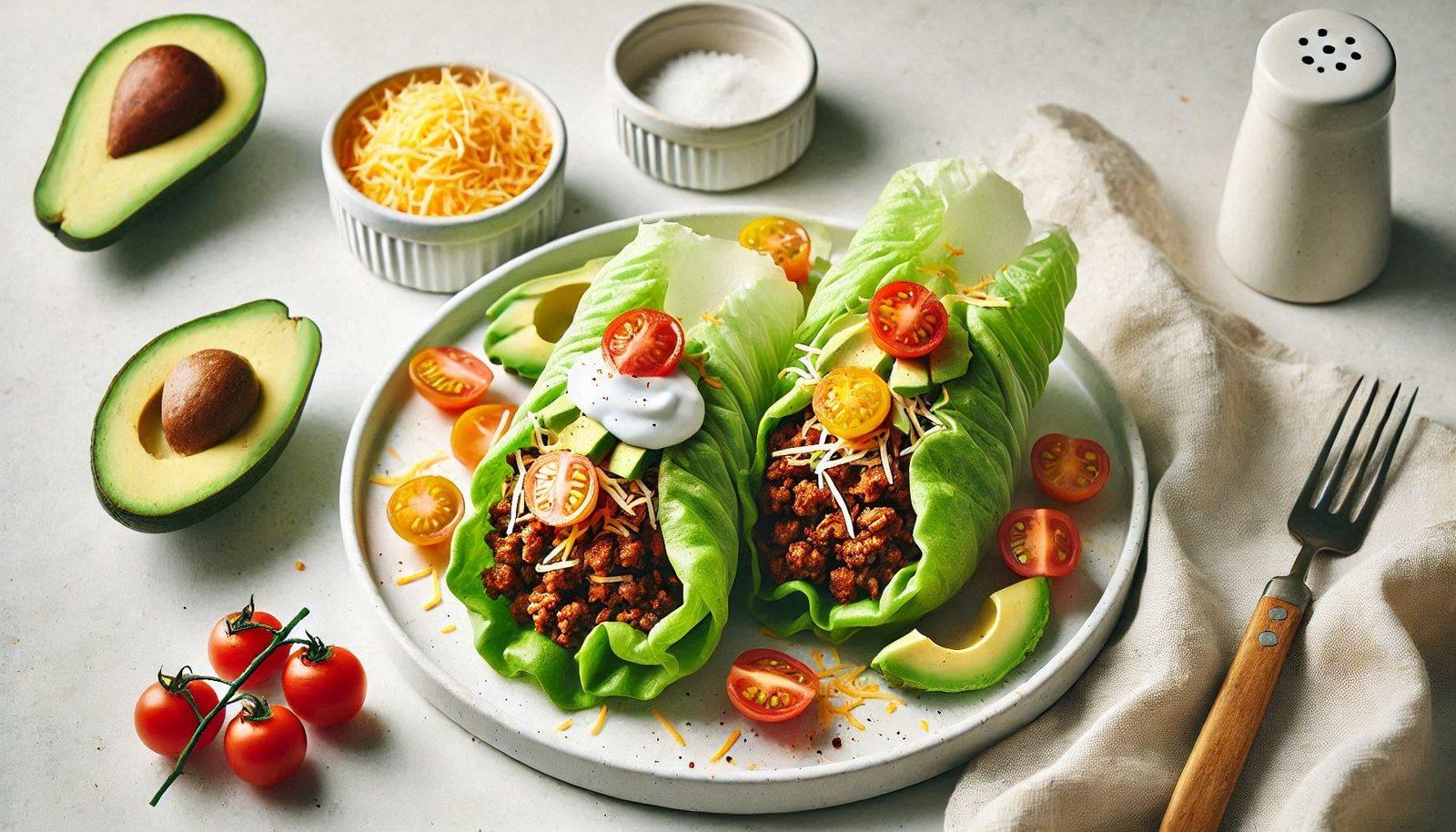 Wraps de Lechuga con Carne Molida