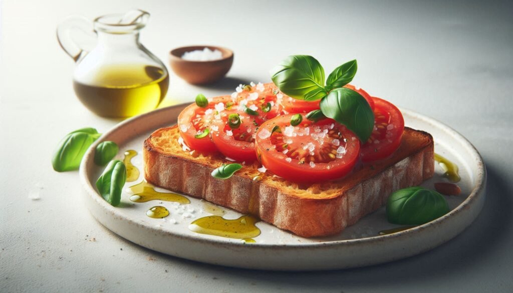 Tostada de Pan Integral con Tomate y Aceite de Oliva: Un Desayuno Nutritivo y Sabroso
