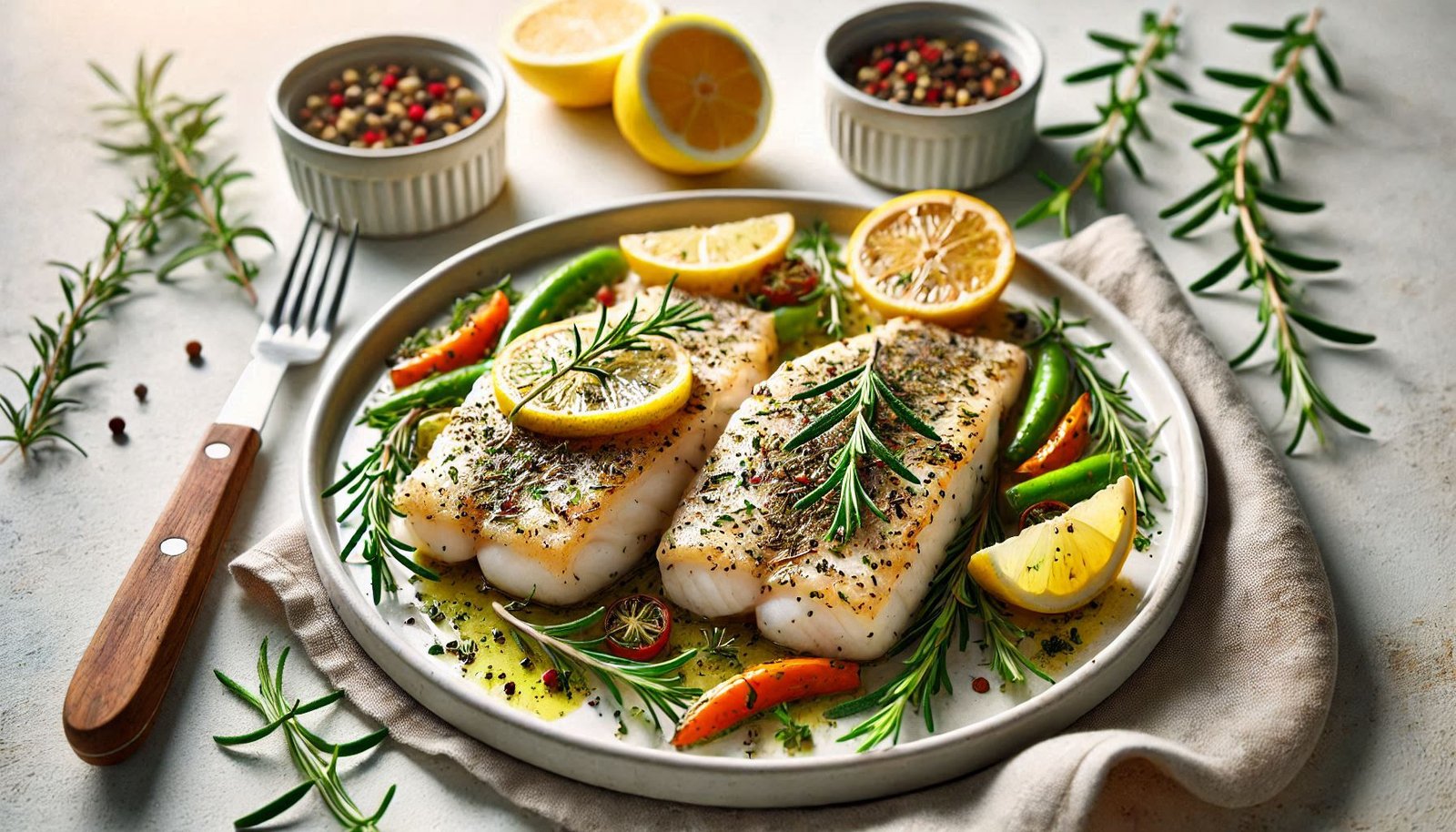 Pescado al Horno con Hierbas