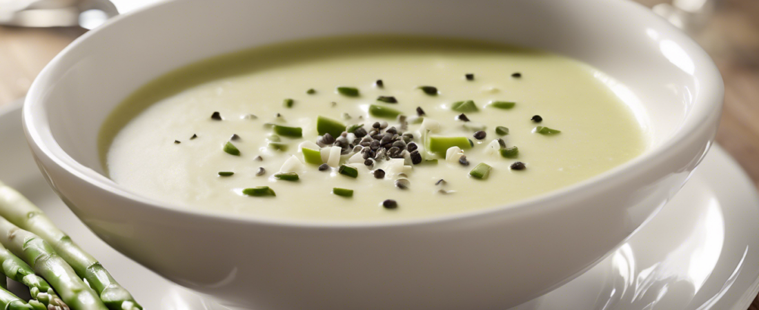 Sopa de espárragos y crema