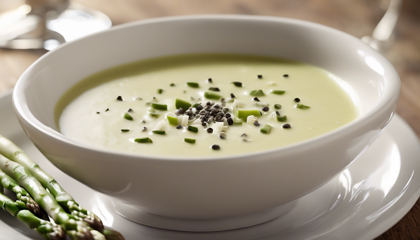 Sopa de espárragos y crema